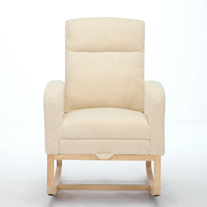 Fauteuil à bascule rembourré moderne de 75 cm de hauteur avec dossier haut – Sanzelize Design