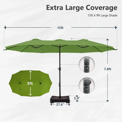 Grand Parasol Double Face de 4,5 m avec Base Incluse pour terrasse – Sanzelize Design