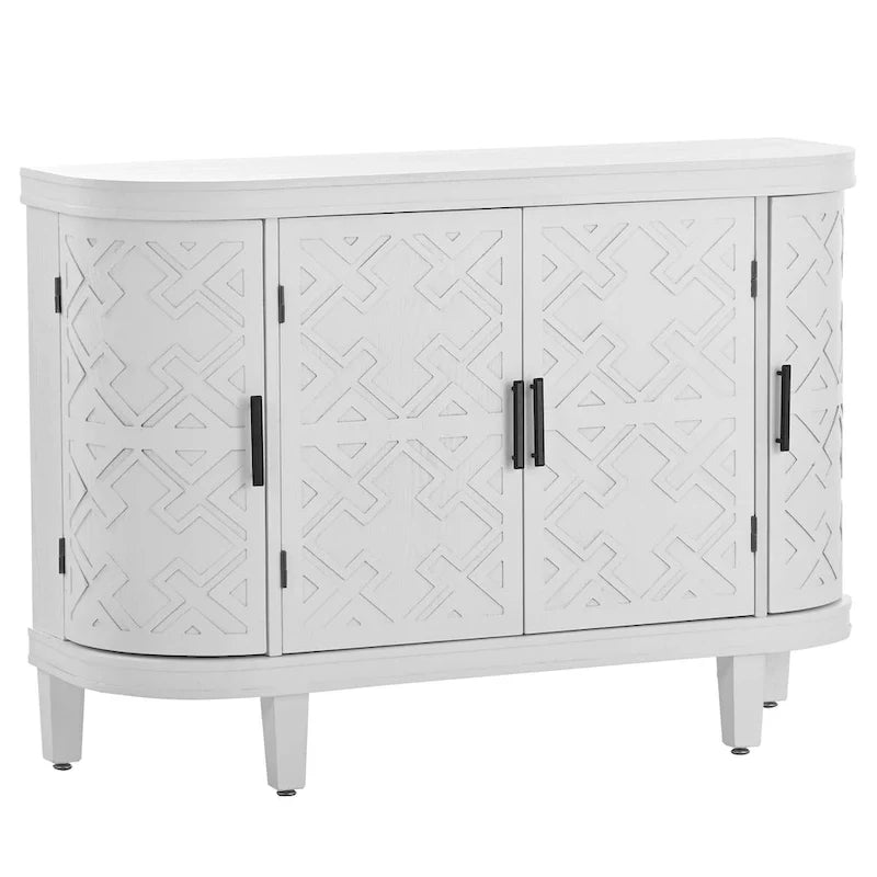 Meuble de rangement d'appoint, buffet en bois avec portes à motif ancien pour couloir, entrée, salon, chambre – Sanzelize Design