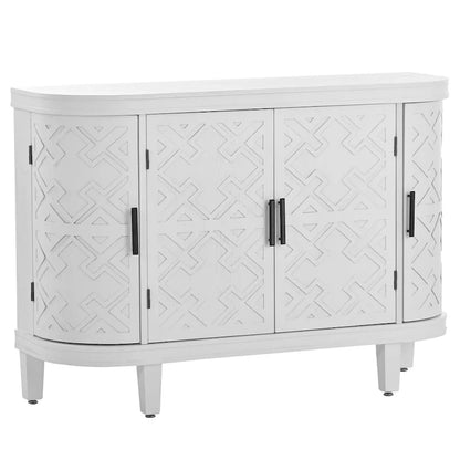 Meuble de rangement d'appoint, buffet en bois avec portes à motif ancien pour couloir, entrée, salon, chambre – Sanzelize Design