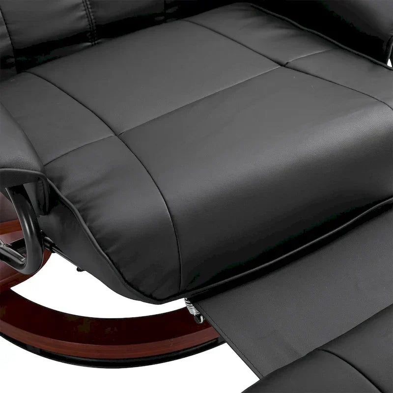 Fauteuil inclinable manuel pivotant en similicuir avec repose-pieds confortable et relaxant – Sanzelize Design