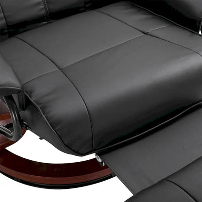 Fauteuil inclinable manuel pivotant en similicuir avec repose-pieds confortable et relaxant – Sanzelize Design