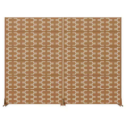 Cloison de séparation marron en acier galvanisé, 183 x 119 cm, paravent double face antirouille en 6 pièces – Sanzelize Design