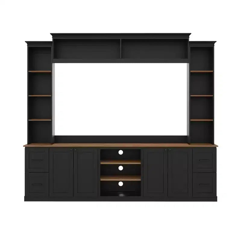 Meuble TV mural 4-en-1 de style campagnard, convient aux téléviseurs jusqu'à 178 cm – Sanzelize Design