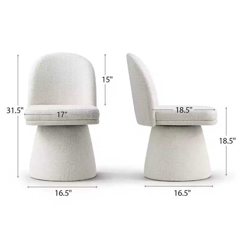 Lot de 6 chaises de salle à manger modernes sans accoudoirs, pivotantes à 360°, avec piétement tulipe – Sanzelize Design