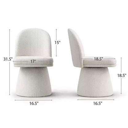 Lot de 6 chaises de salle à manger modernes sans accoudoirs, pivotantes à 360°, avec piétement tulipe – Sanzelize Design