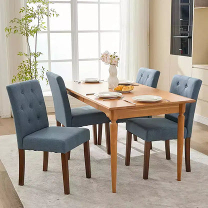 Lot de 6 / 4 chaises de salle à manger Parsons capitonnées - Chaises de cuisine en tissu rembourrées avec pieds en bois – Sanzelize Design