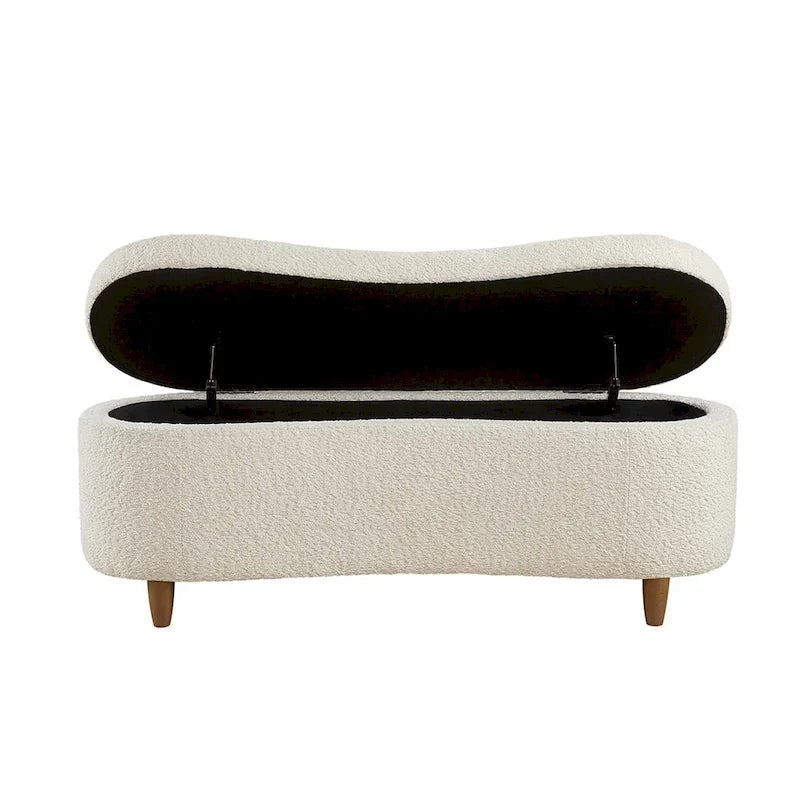 Banc de rangement rabattable Bailey Taupe Boucle – Sanzelize Design