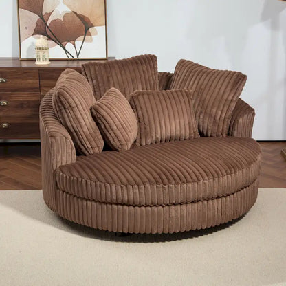 Fauteuil Moderne Rond Avec 5 Coussins Et Pouf Optionnel – Sanzelize Design