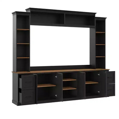 Meuble TV mural 4-en-1 de style campagnard, convient aux téléviseurs jusqu'à 178 cm – Sanzelize Design