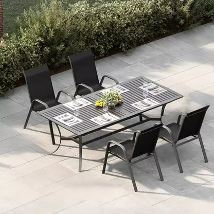 Chaises de jardin, Lot de 4/6 chaises de salle à manger empilables d'extérieur en textilène léger résistant aux – Sanzelize Design