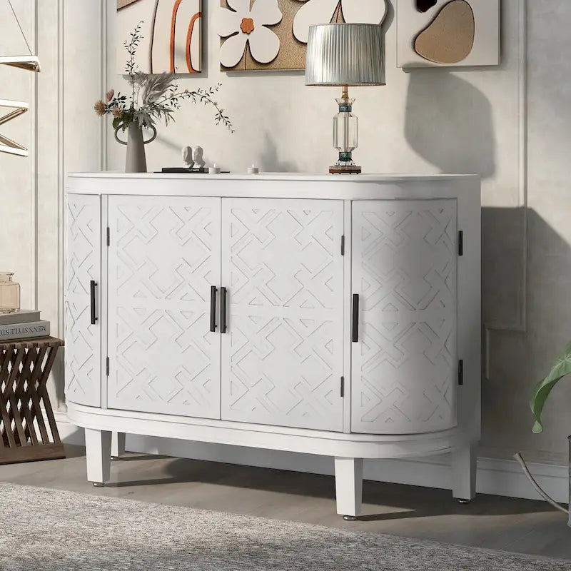 Meuble de rangement d'appoint, buffet en bois avec portes à motif ancien pour couloir, entrée, salon, chambre – Sanzelize Design