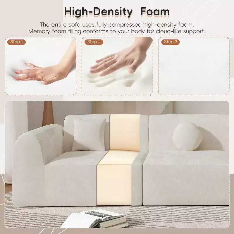 Canapé d'angle moderne incurvé de 355 cm avec méridienne, ensemble 3 pièces, pour salon – Sanzelize Design