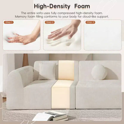 Canapé d'angle moderne incurvé de 355 cm avec méridienne, ensemble 3 pièces, pour salon – Sanzelize Design