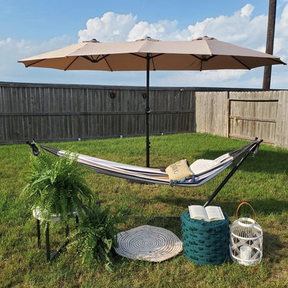 Grand Parasol Double Face de 4,5 m avec Base Incluse pour terrasse – Sanzelize Design