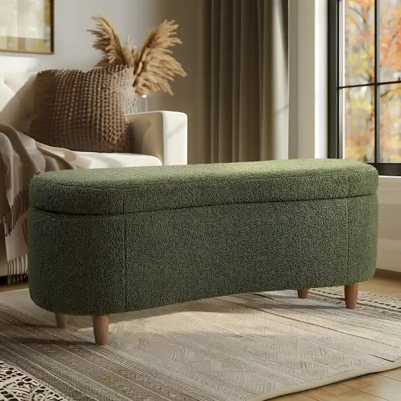 Banc de rangement rabattable Bailey Taupe Boucle – Sanzelize Design