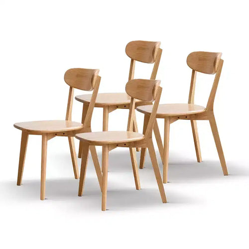 Lot de 4 chaises de salle à manger en bois massif, chaises en bois naturel pour cuisine, salle à manger, salon – Sanzelize Design