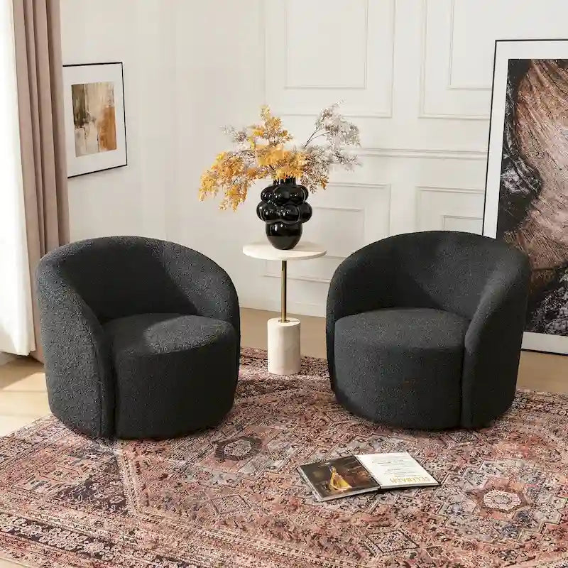 Fauteuil pivotant rembourré de 86 cm de large (lot de 2) – Sanzelize Design