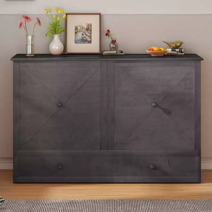 Lit escamotable Murphy 152 x 203 cm, lit coffre Cube avec station de charge et espace de rangement – Sanzelize Design