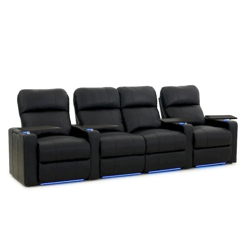 Ensemble de sièges de cinéma maison en cuir (rangée de 4) – Sanzelize Design