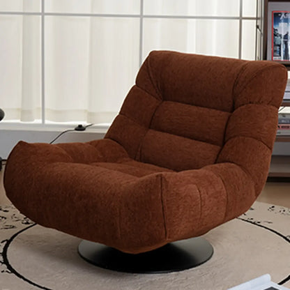 Fauteuil pivotant d'appoint en tissu chenille tufté jaune – Sanzelize Design