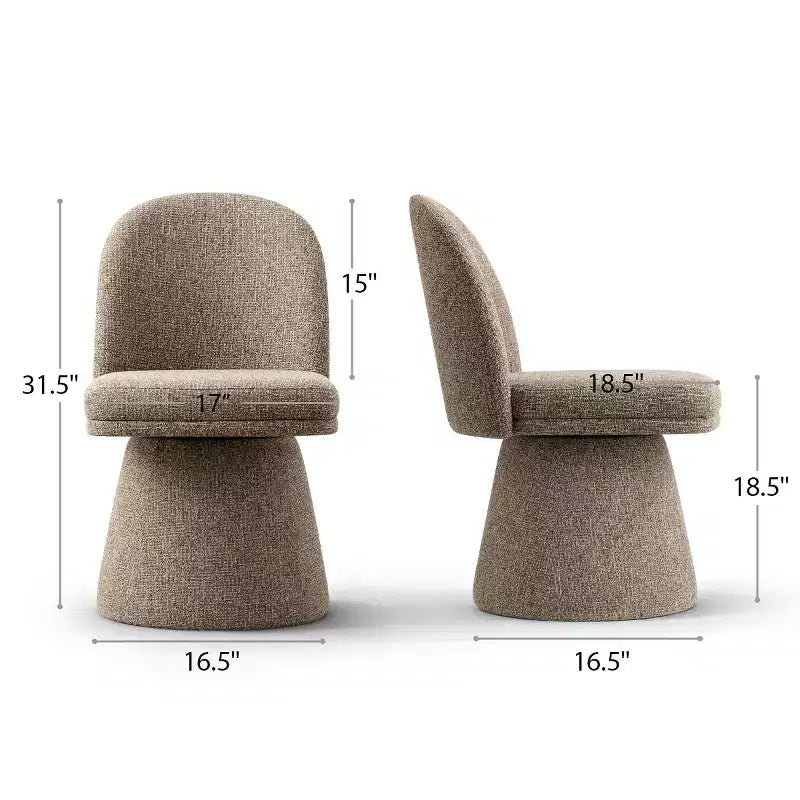 Lot de 6 chaises de salle à manger modernes sans accoudoirs, pivotantes à 360°, avec piétement tulipe – Sanzelize Design