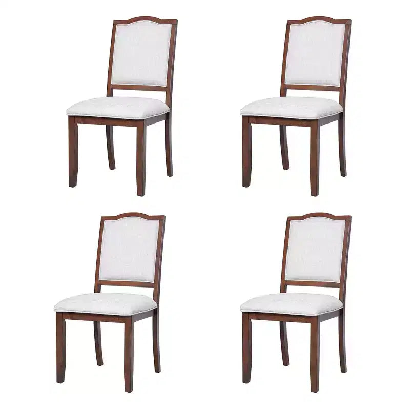 Lot de 4 chaises de salle à manger de style ferme avec dossier haut et assise rembourrée – Sanzelize Design