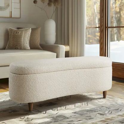 Banc de rangement rabattable Bailey Taupe Boucle – Sanzelize Design