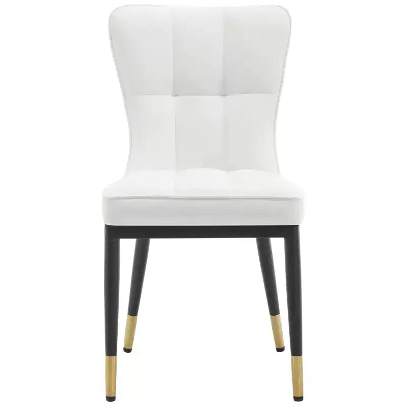 Lot de 6 chaises de salle à manger, modernes, rembourrées, en similicuir, avec haut dossier, pieds en métal – Sanzelize Design