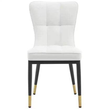 Lot de 6 chaises de salle à manger, modernes, rembourrées, en similicuir, avec haut dossier, pieds en métal – Sanzelize Design