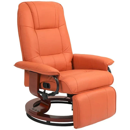 Fauteuil inclinable manuel pivotant en similicuir avec repose-pieds confortable et relaxant – Sanzelize Design