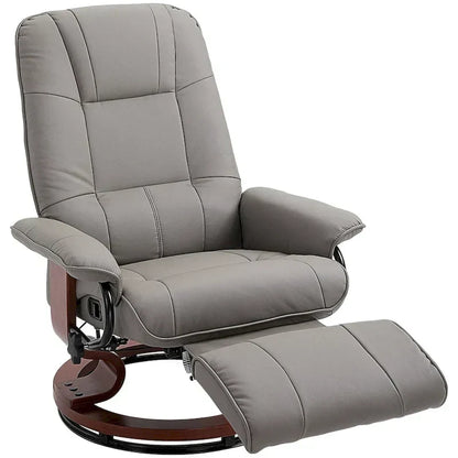 Fauteuil inclinable manuel pivotant en similicuir avec repose-pieds confortable et relaxant – Sanzelize Design