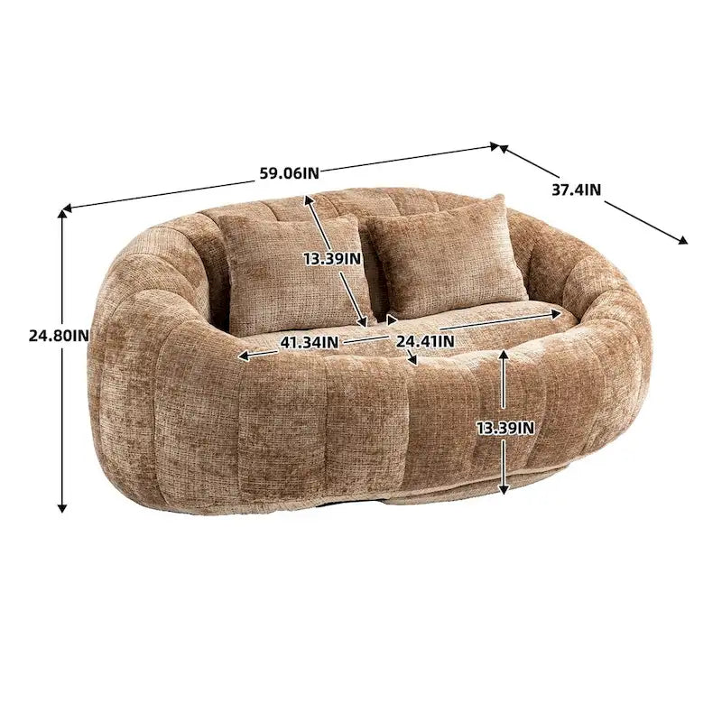 Fauteuil poire paresseux en chenille – Sanzelize Design