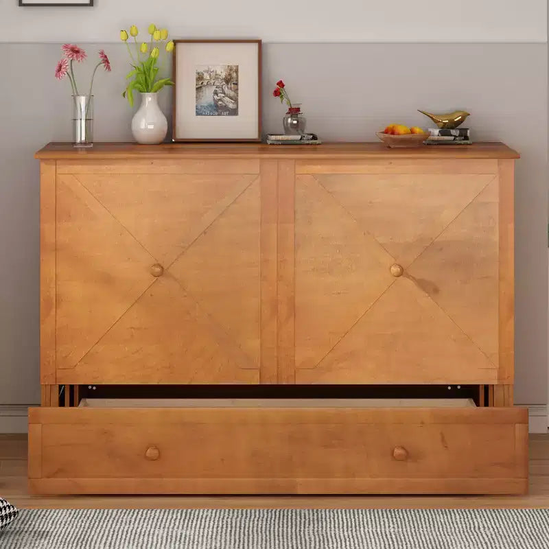 Lit escamotable Murphy 152 x 203 cm, lit coffre Cube avec station de charge et espace de rangement – Sanzelize Design