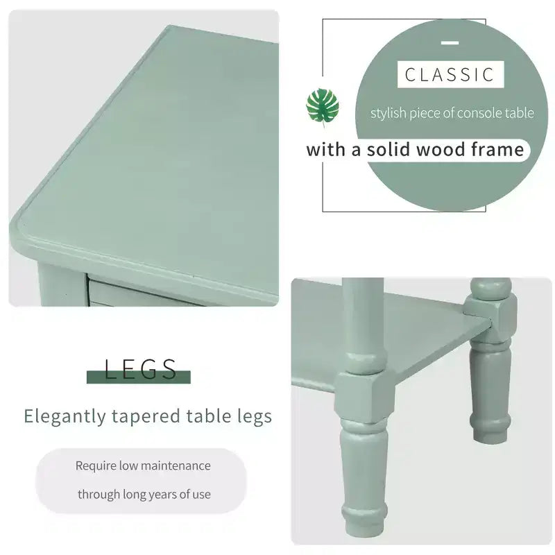 Console étroite de 60 cm avec 3 tiroirs et étagère, table d'appoint pour petite entrée ou salon – Sanzelize Design