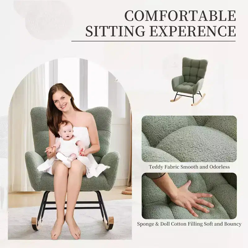 Fauteuil à bascule pour chambre d'enfant, Fauteuil à bascule pour salon pour l'allaitement – Sanzelize Design