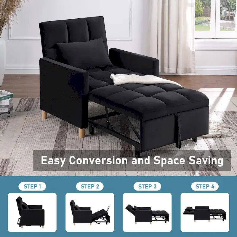 Canapé-Lit Convertible une Place avec Oreiller – Sanzelize Design