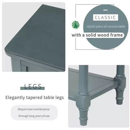 Console étroite de 60 cm avec 3 tiroirs et étagère, table d'appoint pour petite entrée ou salon – Sanzelize Design