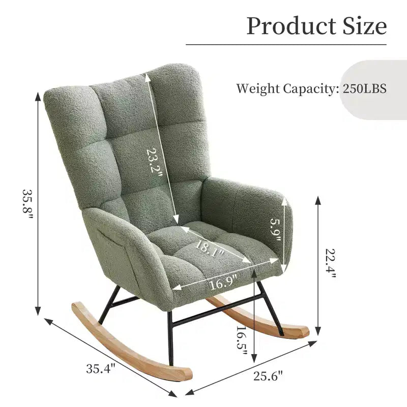 Fauteuil à bascule pour chambre d'enfant, Fauteuil à bascule pour salon pour l'allaitement – Sanzelize Design