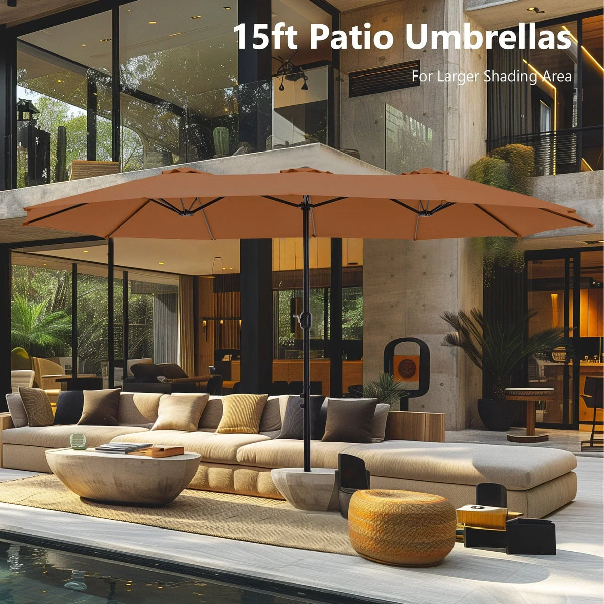 Grand Parasol Double Face de 4,5 m avec Base Incluse pour terrasse – Sanzelize Design