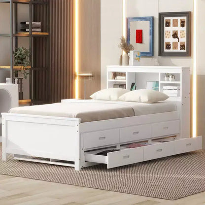 Lit plateforme avec lit gigogne et tiroirs, lit plateforme de rangement avec USB – Sanzelize Design