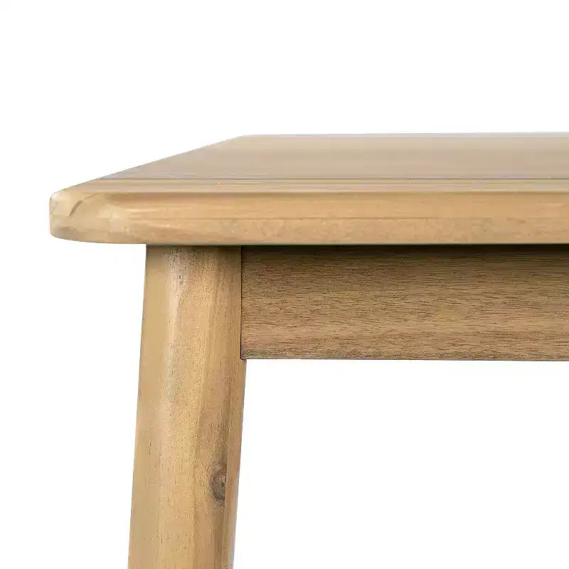 Ensemble de salle à manger d'extérieur rustique Irene 9 pièces en bois d'acacia avec chaises à dossier incurvé et – Sanzelize Design