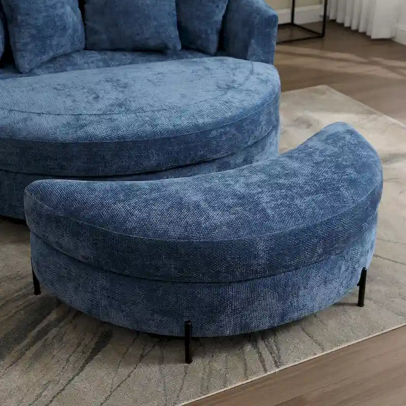 Fauteuil Moderne Rond Avec 5 Coussins Et Pouf Optionnel – Sanzelize Design