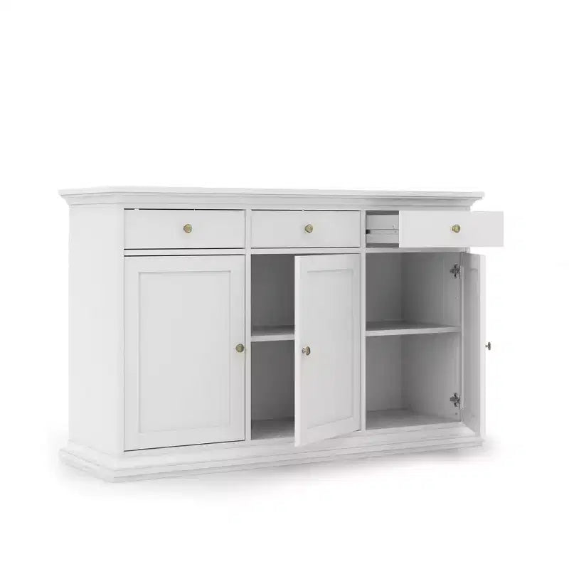 Buffet 3 portes et 3 tiroirs, Blanc – Sanzelize Design