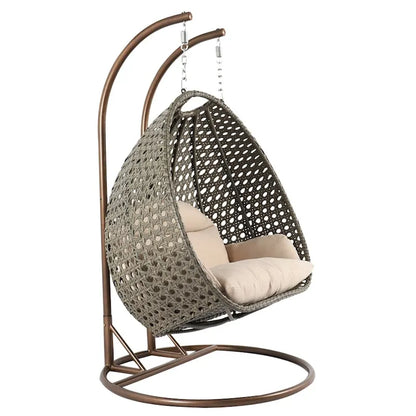 Fauteuil suspendu œuf 2 places avec support - Balançoire / hamac de jardin en rotin osier pour extérieur/intérieur avec – Sanzelize Design
