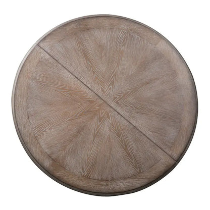 Table à dîner ronde sur pied avec rallonges escamotables - 2 finitions – Sanzelize Design