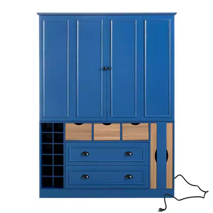 Garde-manger de cuisine autoportant de 180 cm de haut, grand buffet de salle à manger avec 4 portes pliantes, étagères – Sanzelize Design