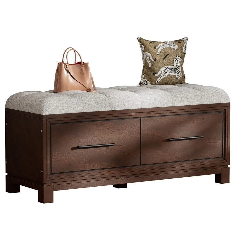 Banc à chaussures avec coussin amovible et rangement dissimulé pour l'entrée et le salon – Sanzelize Design