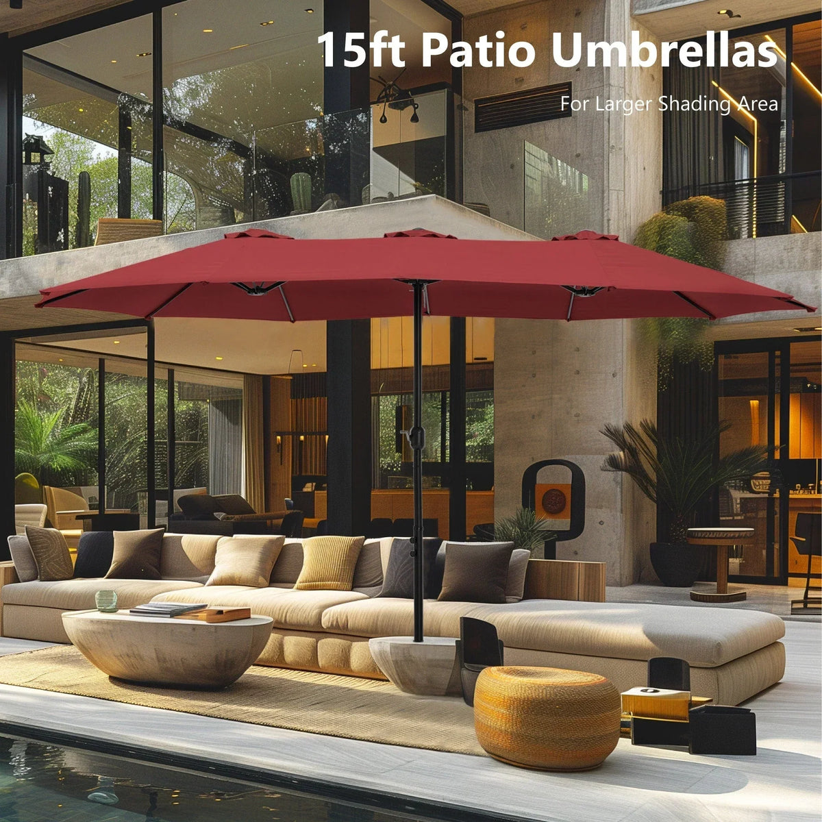 Grand Parasol Double Face de 4,5 m avec Base Incluse pour terrasse – Sanzelize Design