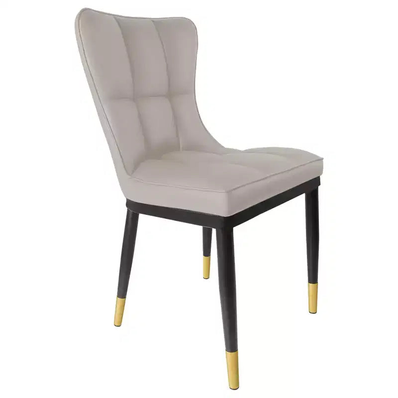 Lot de 6 chaises de salle à manger, modernes, rembourrées, en similicuir, avec haut dossier, pieds en métal – Sanzelize Design